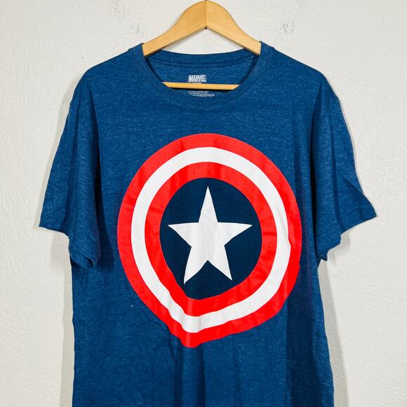 MArvel Captain AMerica Tee Short Sleeve Blue Red White - XLT - Picture 2 of 4